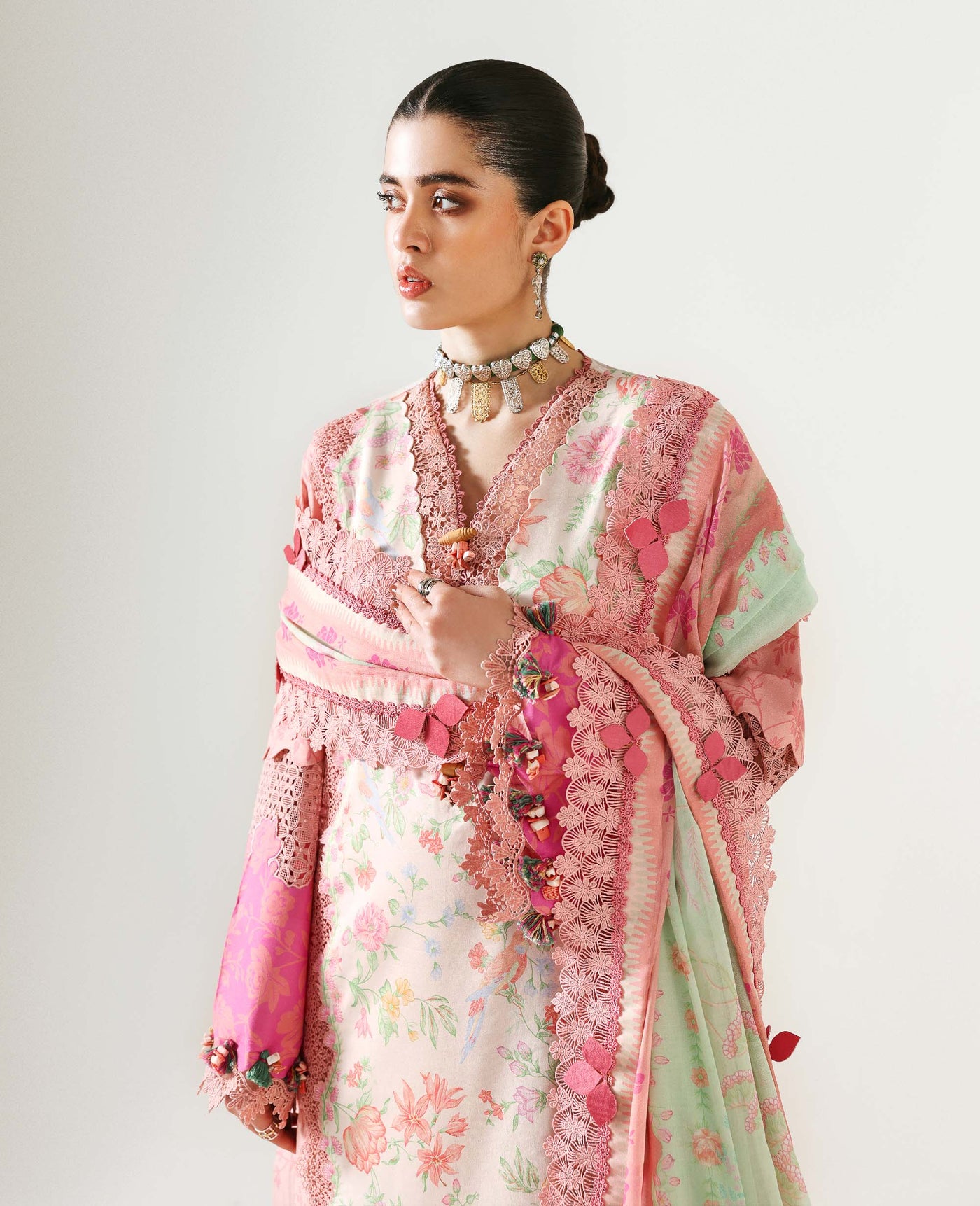 Embellished Dupatta (As Shown)