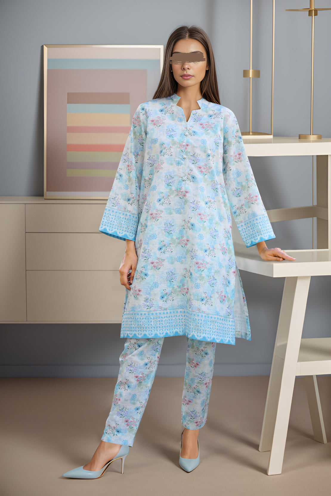 Printed Khaddar Pant49221