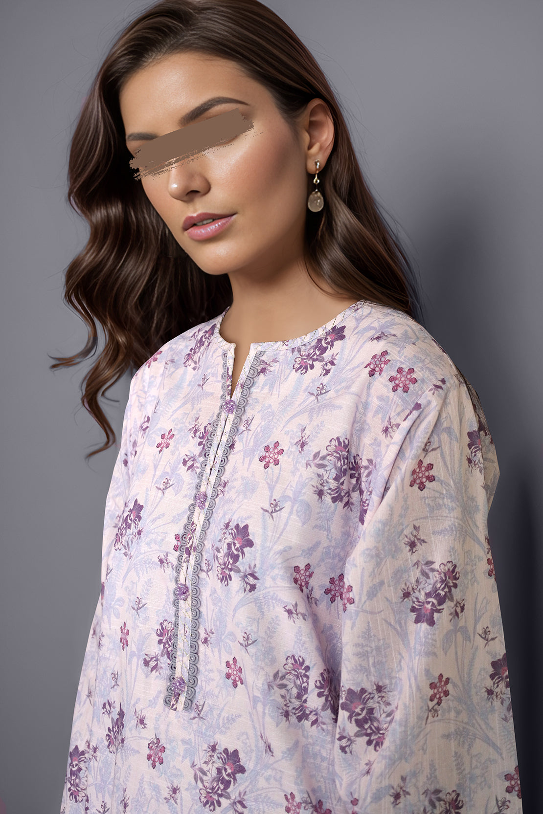 Printed Khaddar Stitched Shirt50407