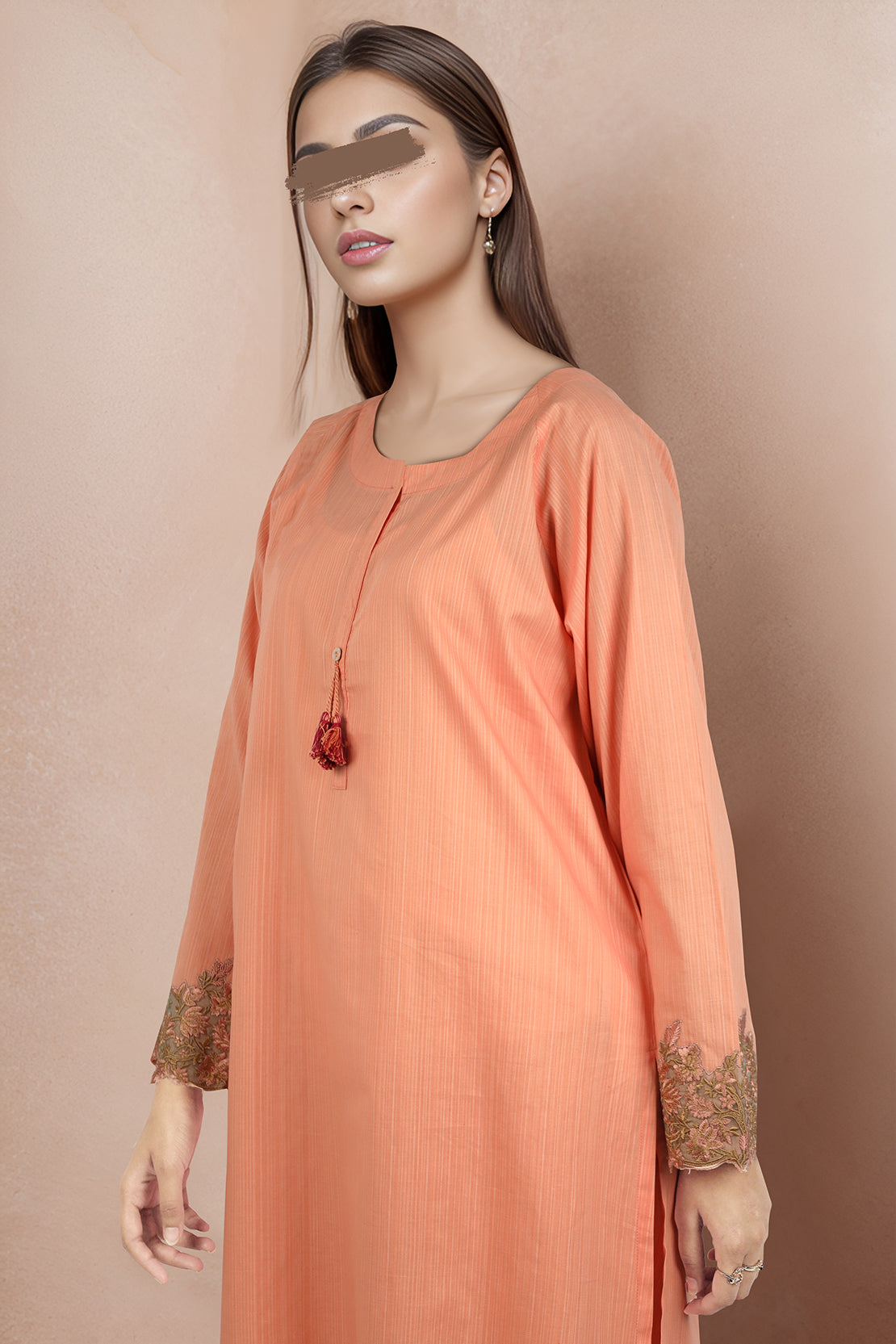 Solid Embroidered Soft Raw Silk Stitched 2 Piece (Shirt/Trouser)48842