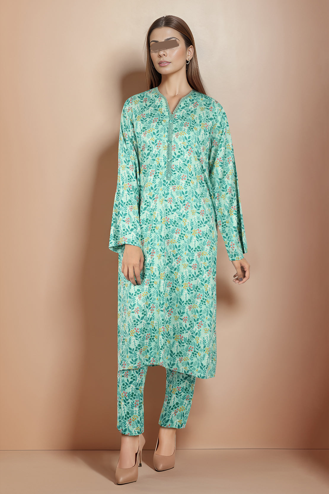 Printed Smooth Flow Stitched 2 Piece (Shirt/Trouser)50019