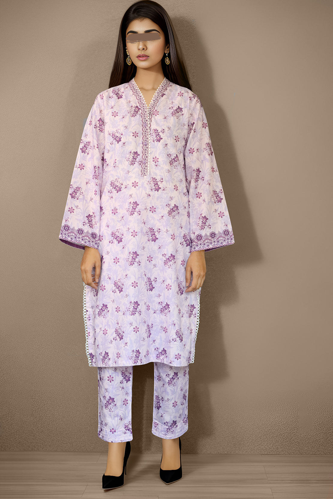 Printed Khaddar Stitched Shirt49274