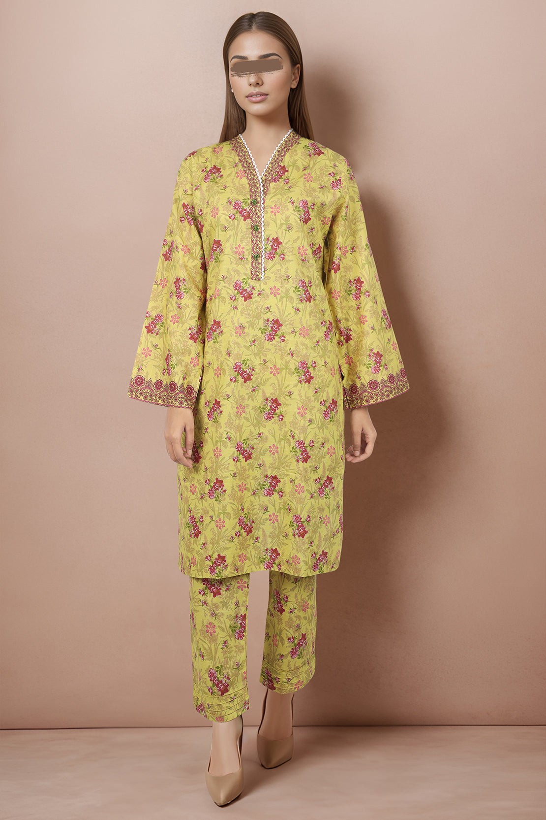 Printed Khaddar Stitched Shirt49286