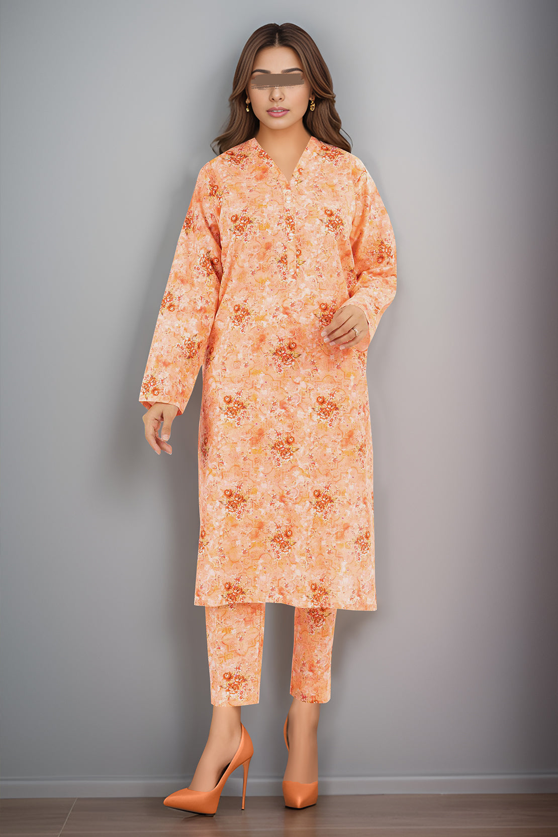 Printed Khaddar Stitched Shirt50417
