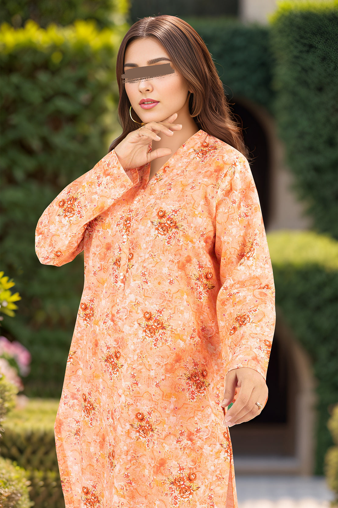 Printed Khaddar Stitched Shirt50417