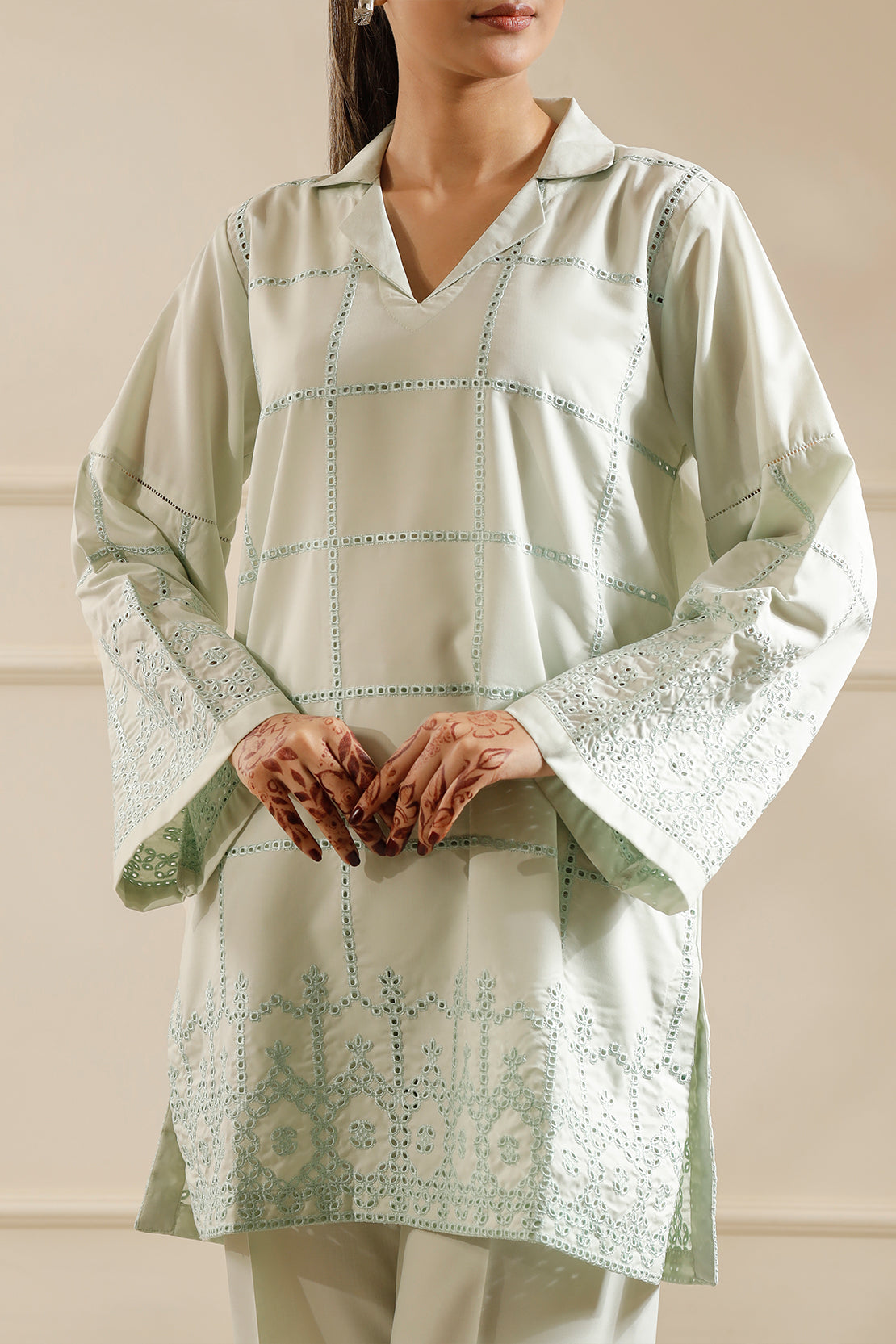 Solid Embroidered Easy Care Weave Stitched 2 Piece (Shirt/Trouser)62679