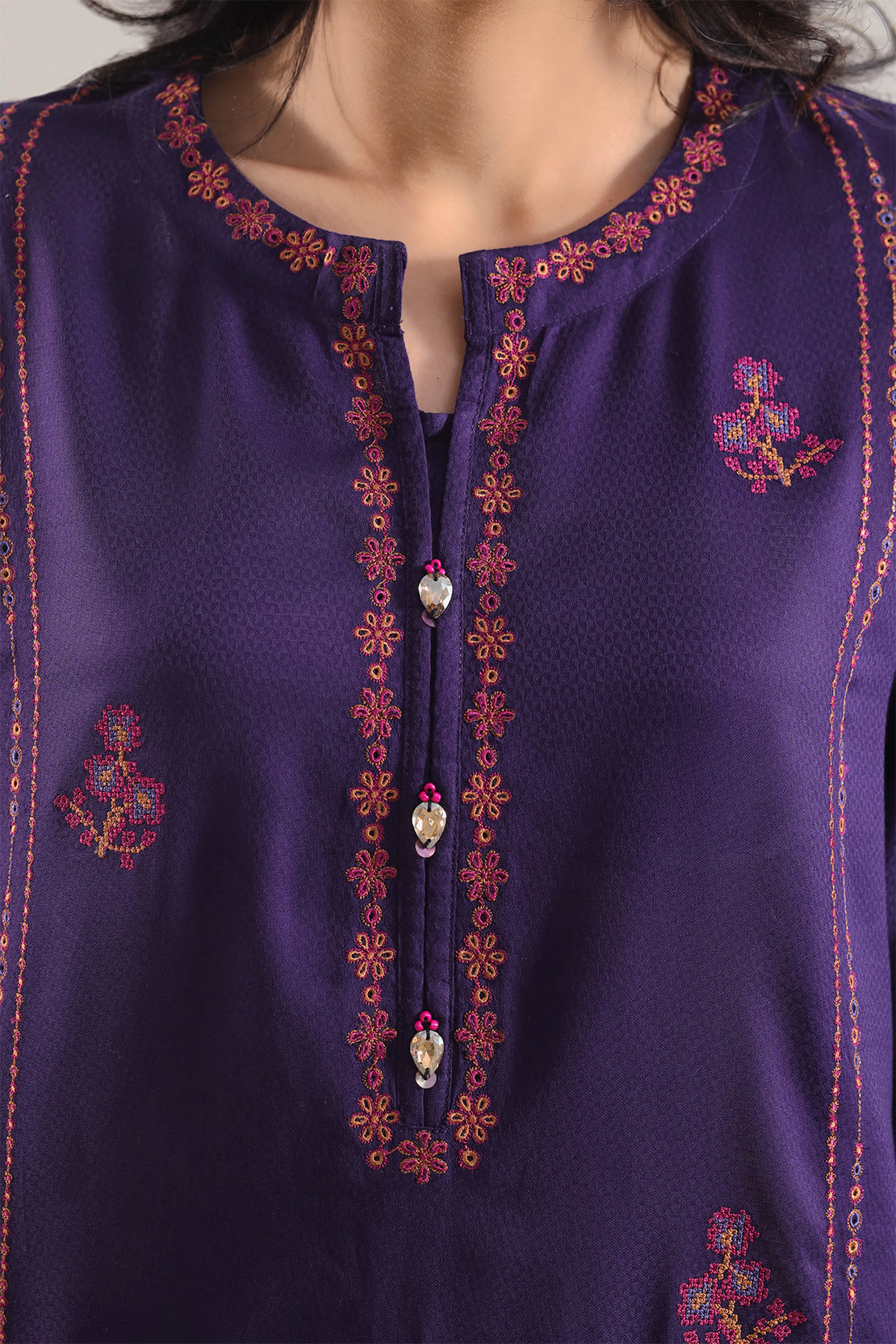 Luxury Pret Embroidered Cotton Jacquard Stitched 3 Piece107970