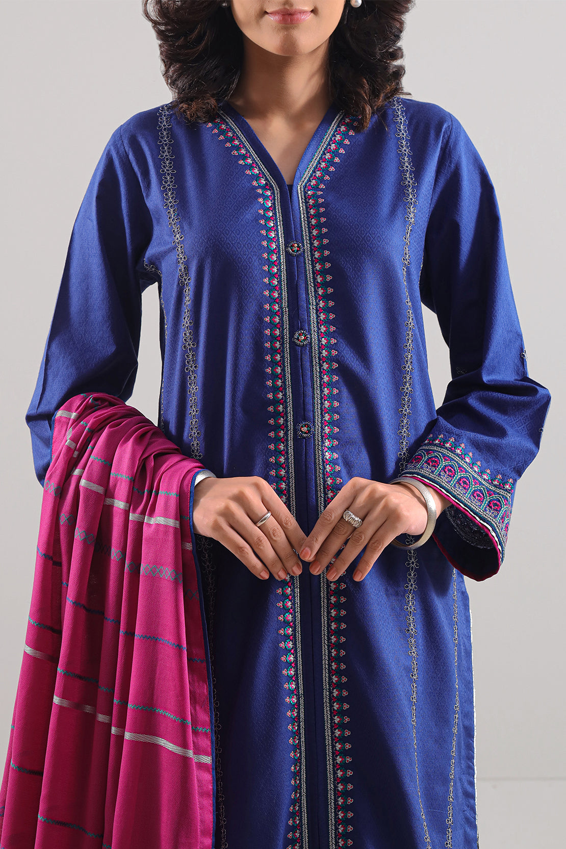 Luxury Pret Embroidered Cotton Jacquard Stitched 3 Piece108005