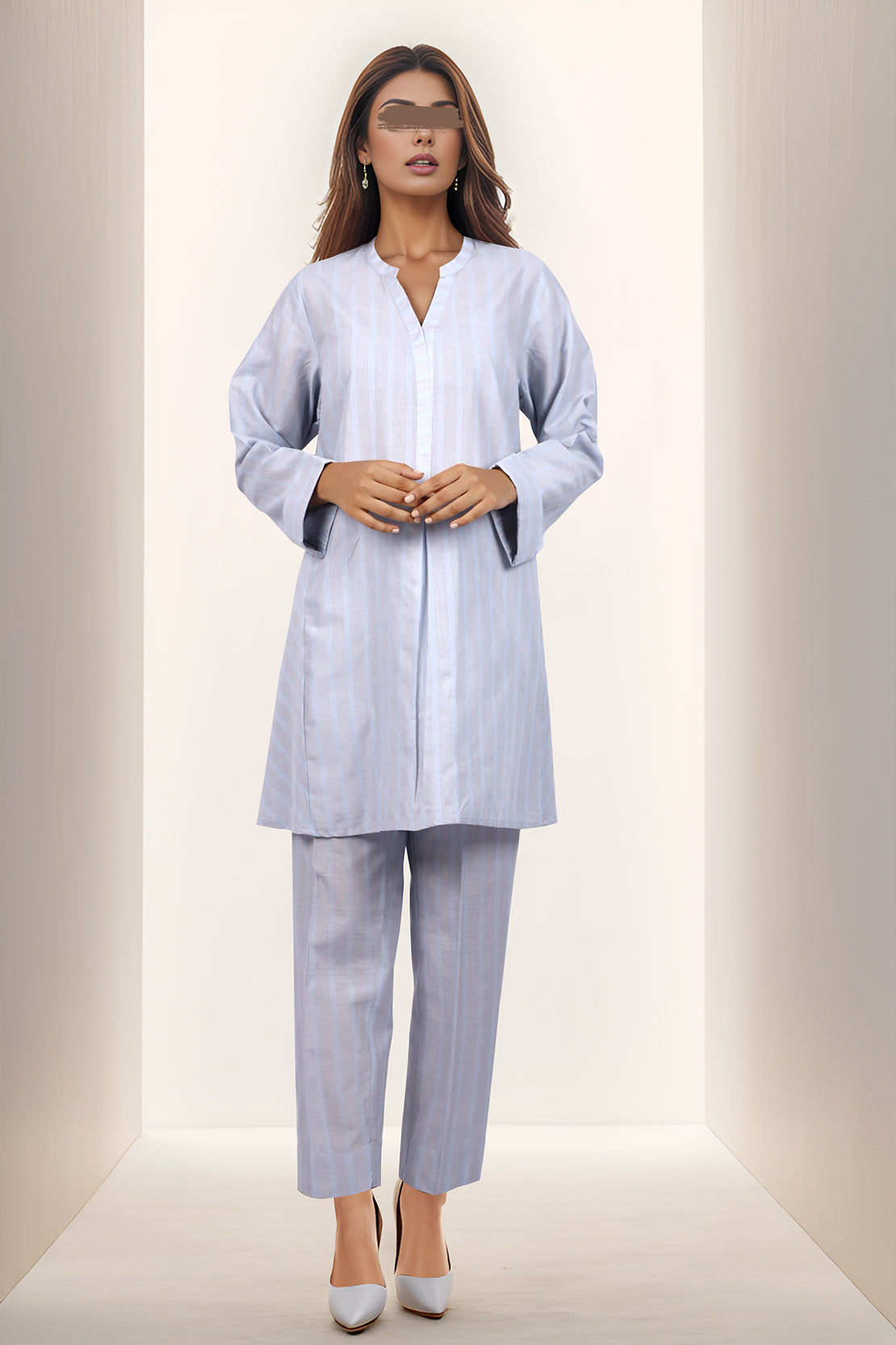 Solid Soft Raw Silk Stitched Shirt58577