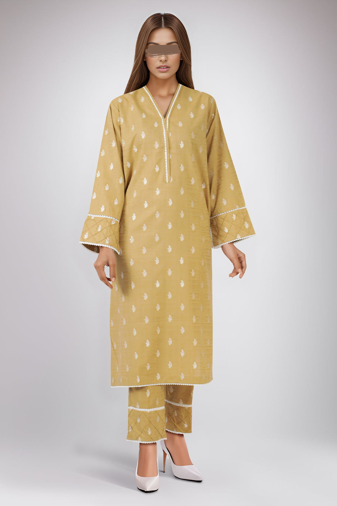 Cotton Jacquard Stitched 2 Piece (Shirt/Trouser)59404