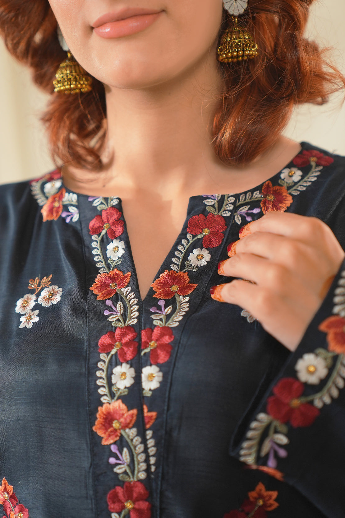 Luxury Pret Embroidered Raw Silk Stitched 3 Piece57301