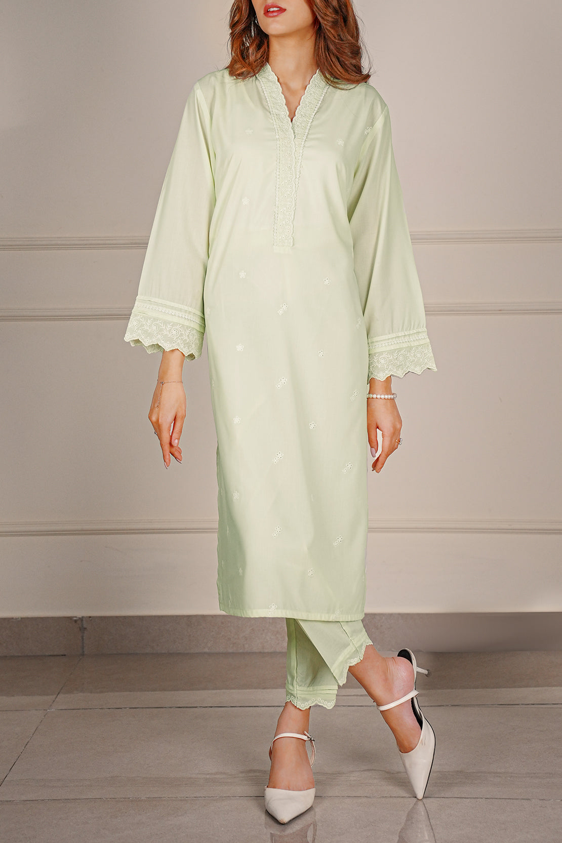 Solid Embroidered Easy Care Weave Stitched 2 Piece (Shirt/Trouser)58462