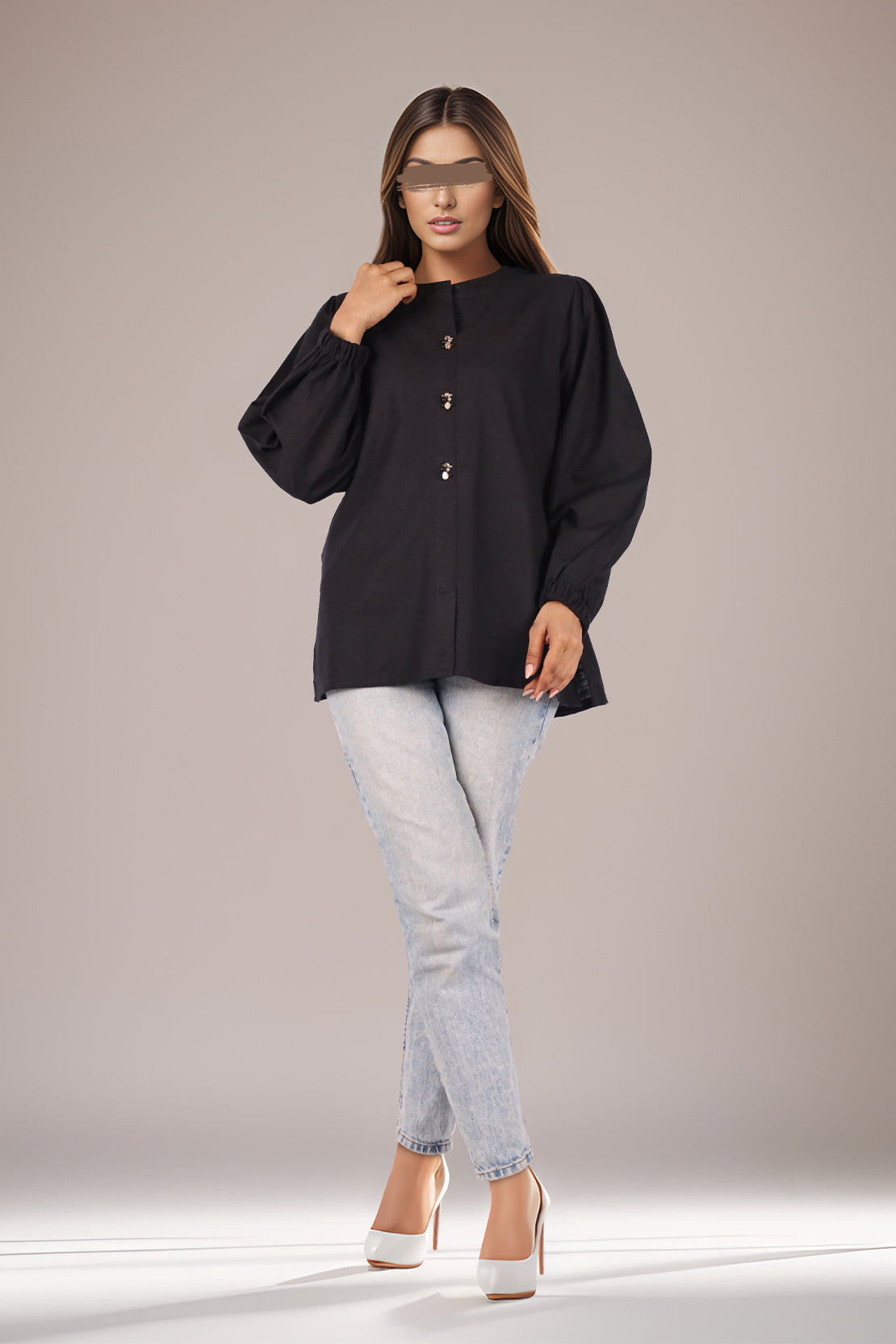 Khaddar Stitched Fusion Tops56629