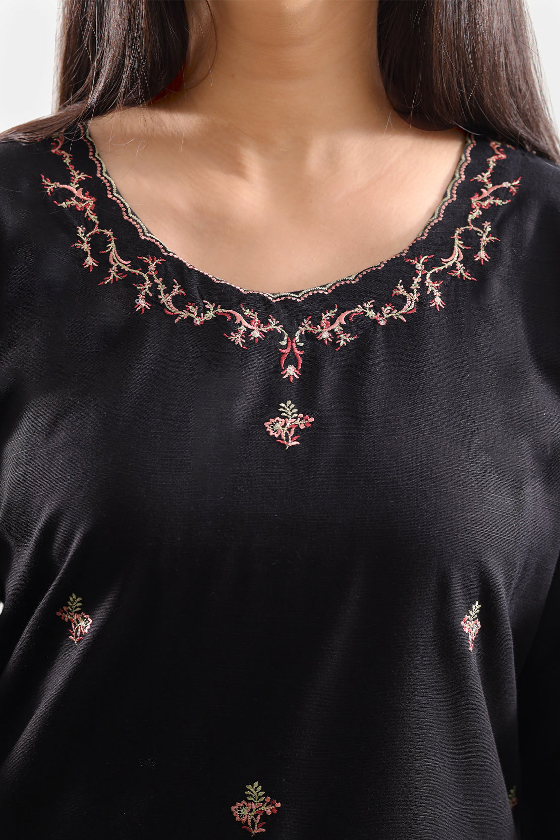 Solid Embroidered Soft Touch Cotton Stitched 2 Piece (Shirt/Trouser)67961