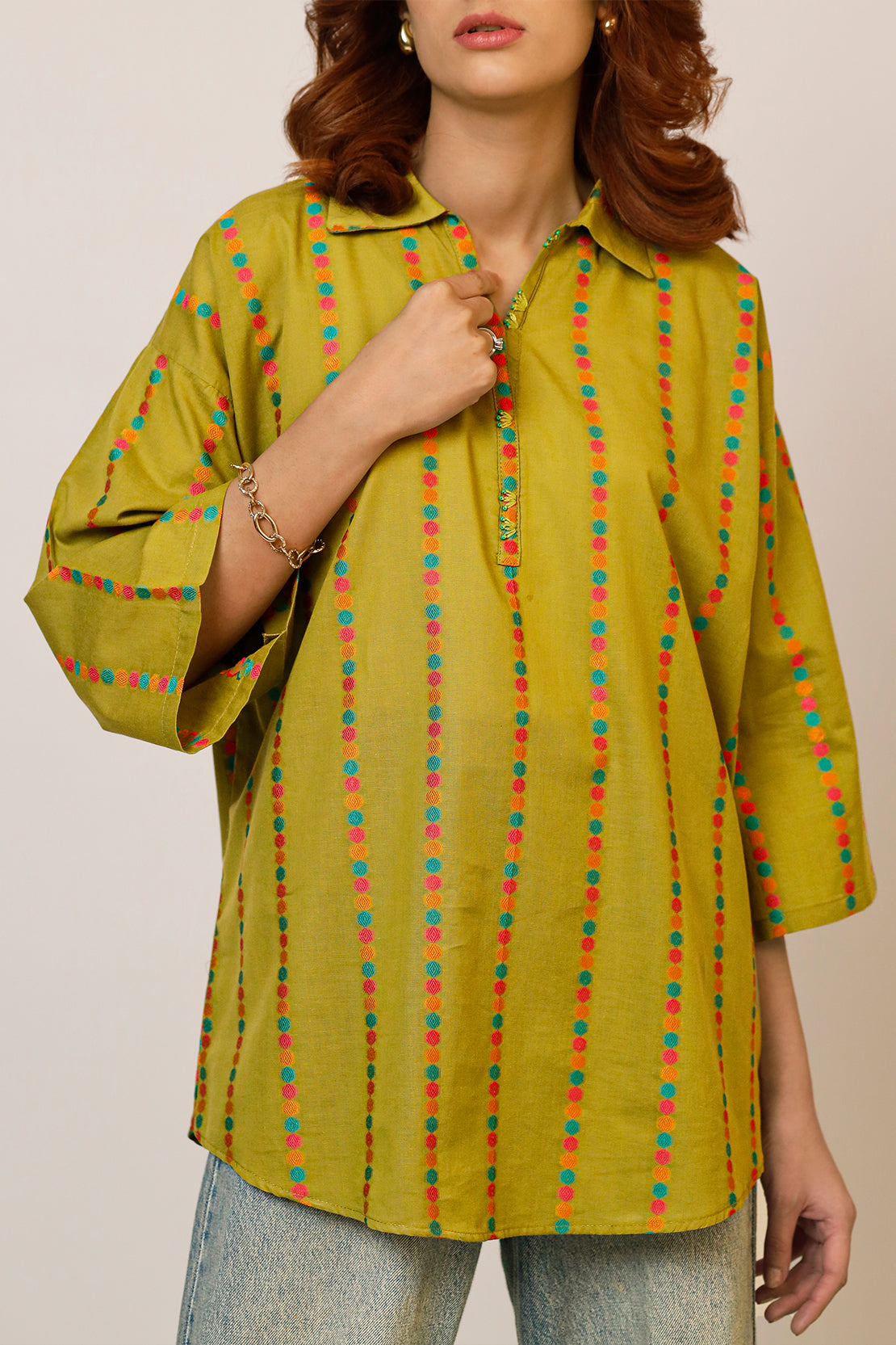 Cotton Jacquard Stitched 2 Piece (Shirt/Trouser)59360