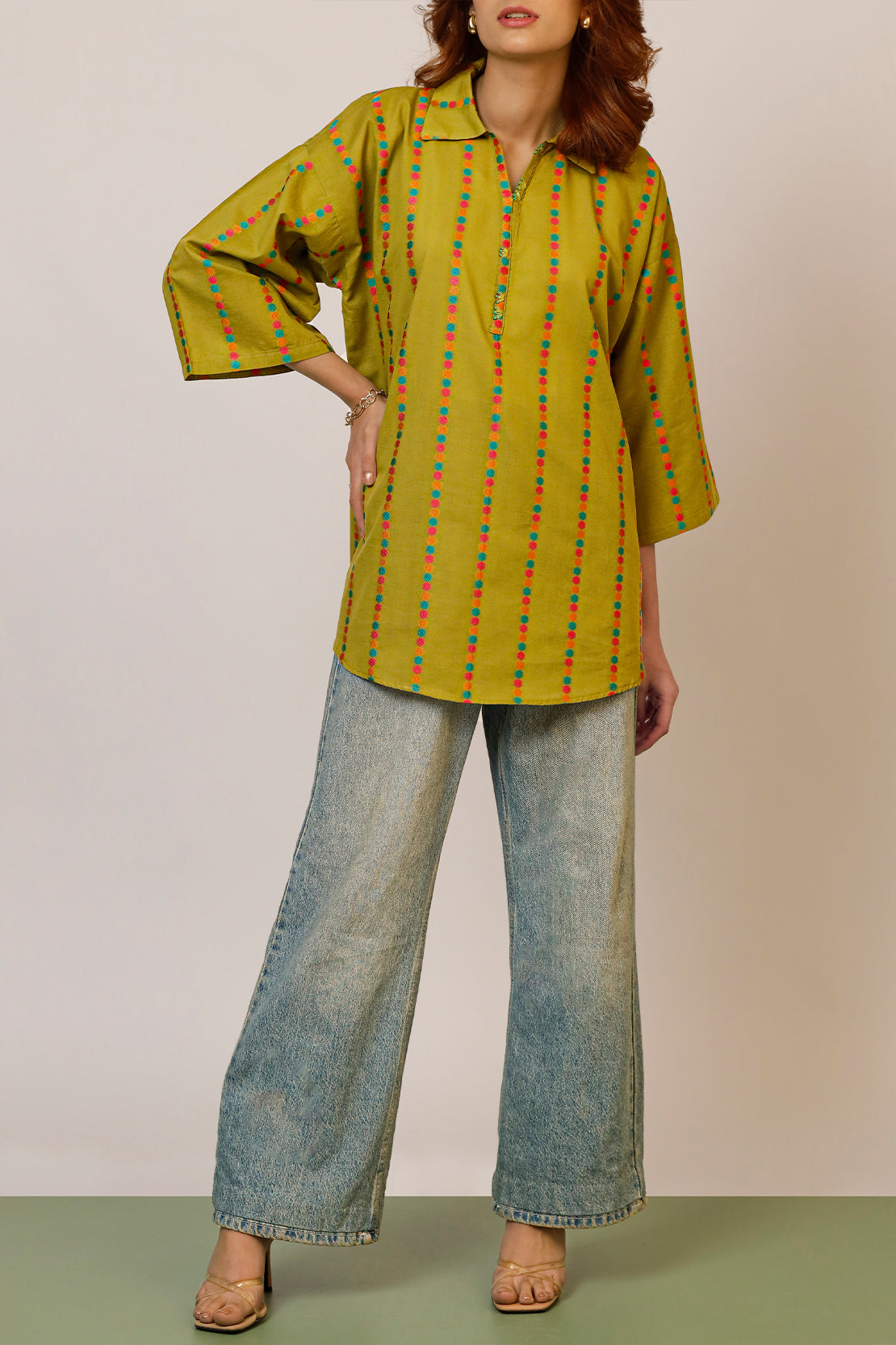Cotton Jacquard Stitched 2 Piece (Shirt/Trouser)59360