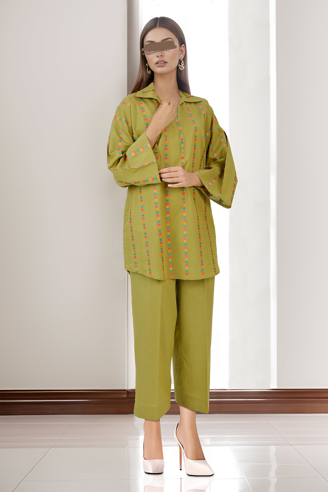 Cotton Jacquard Stitched 2 Piece (Shirt/Trouser)59360