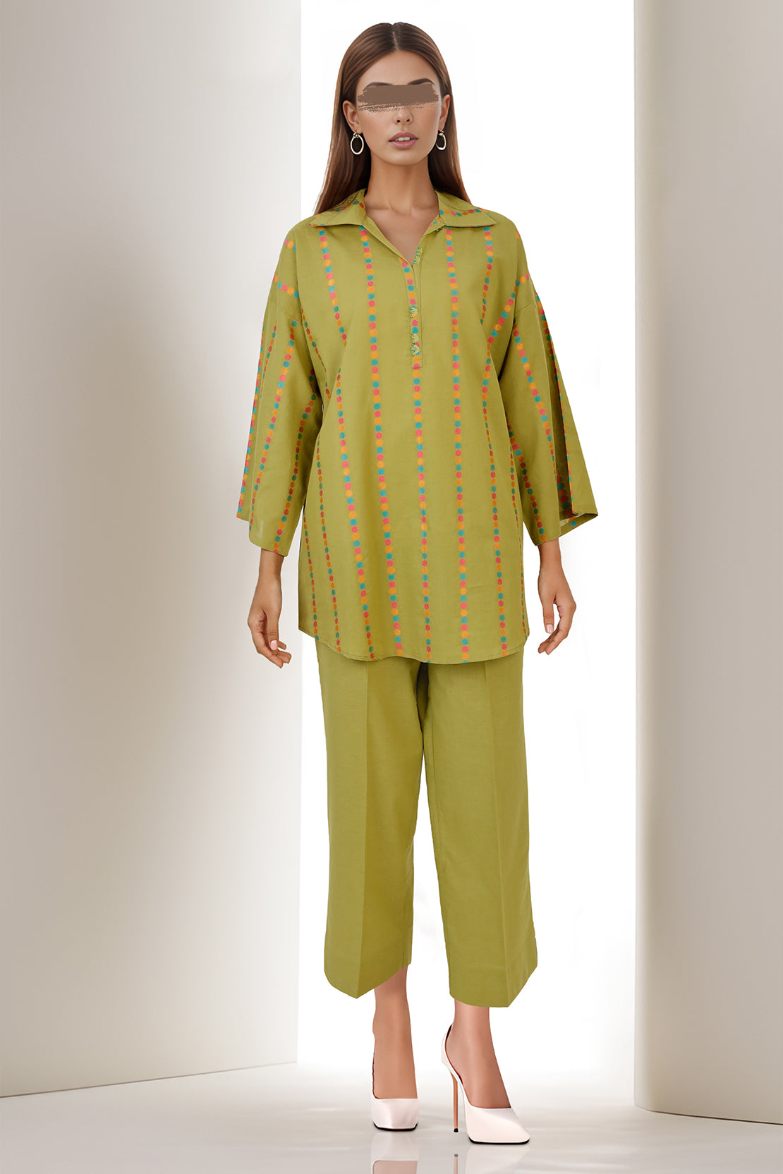 Cotton Jacquard Stitched 2 Piece (Shirt/Trouser)59360