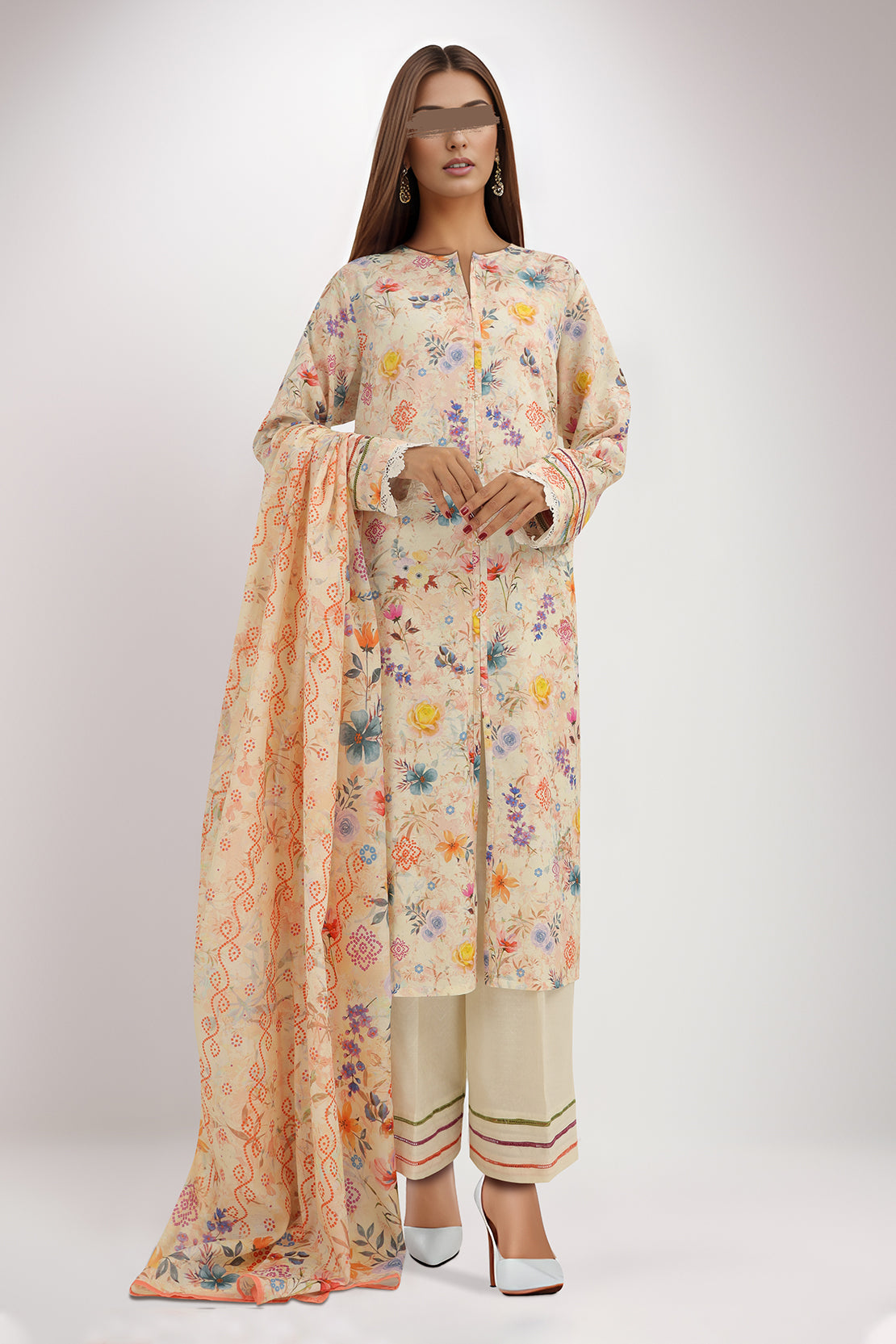 Cotton Jacquard Stitched 2 Piece (Shirt/Dupatta)58165