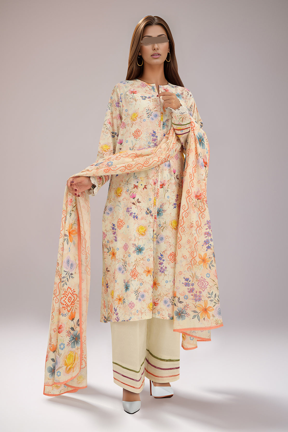 Cotton Jacquard Stitched 2 Piece (Shirt/Dupatta)58165