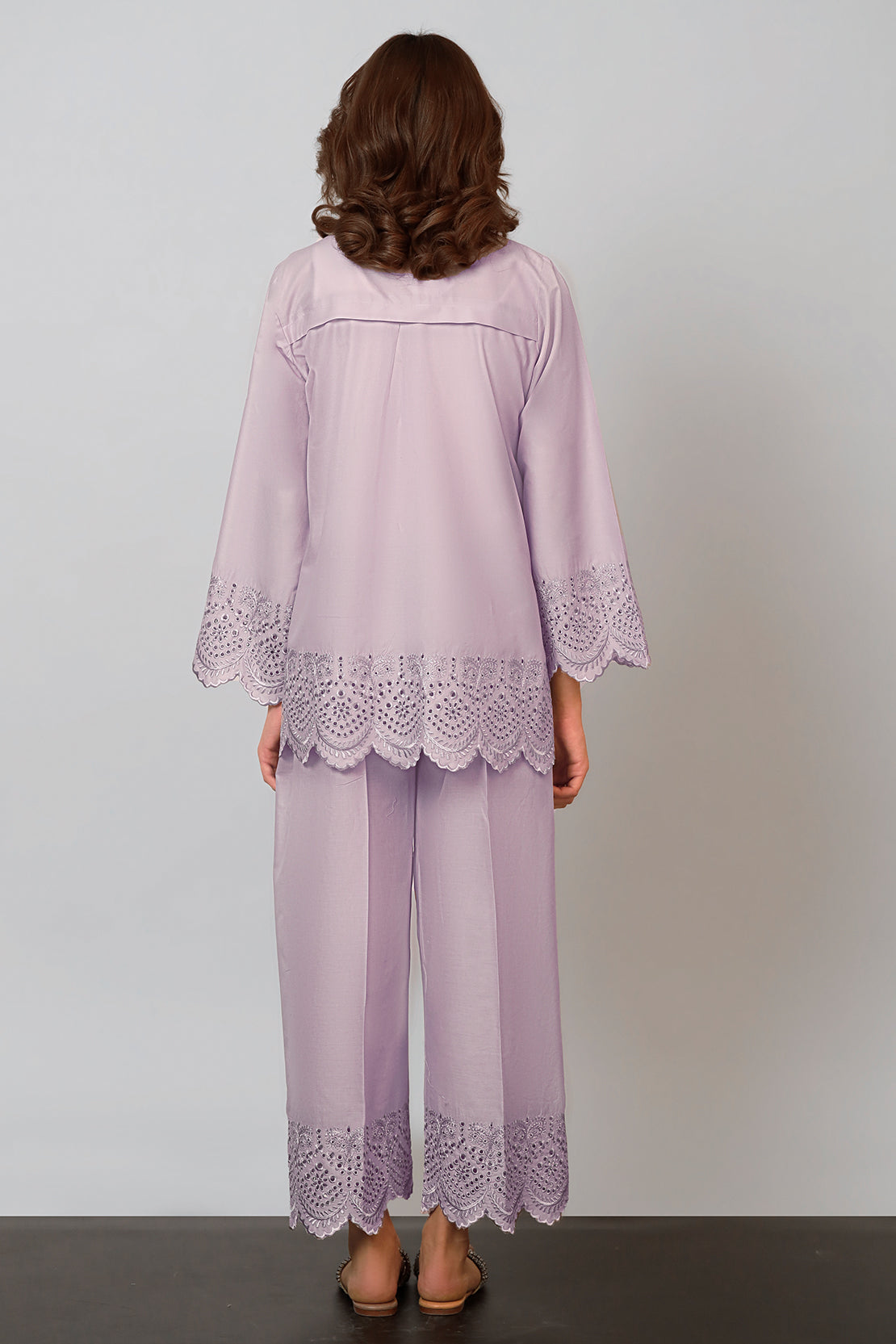 Solid Embroidered Cotton Stitched 2 Piece (Shirt/Trouser)59264