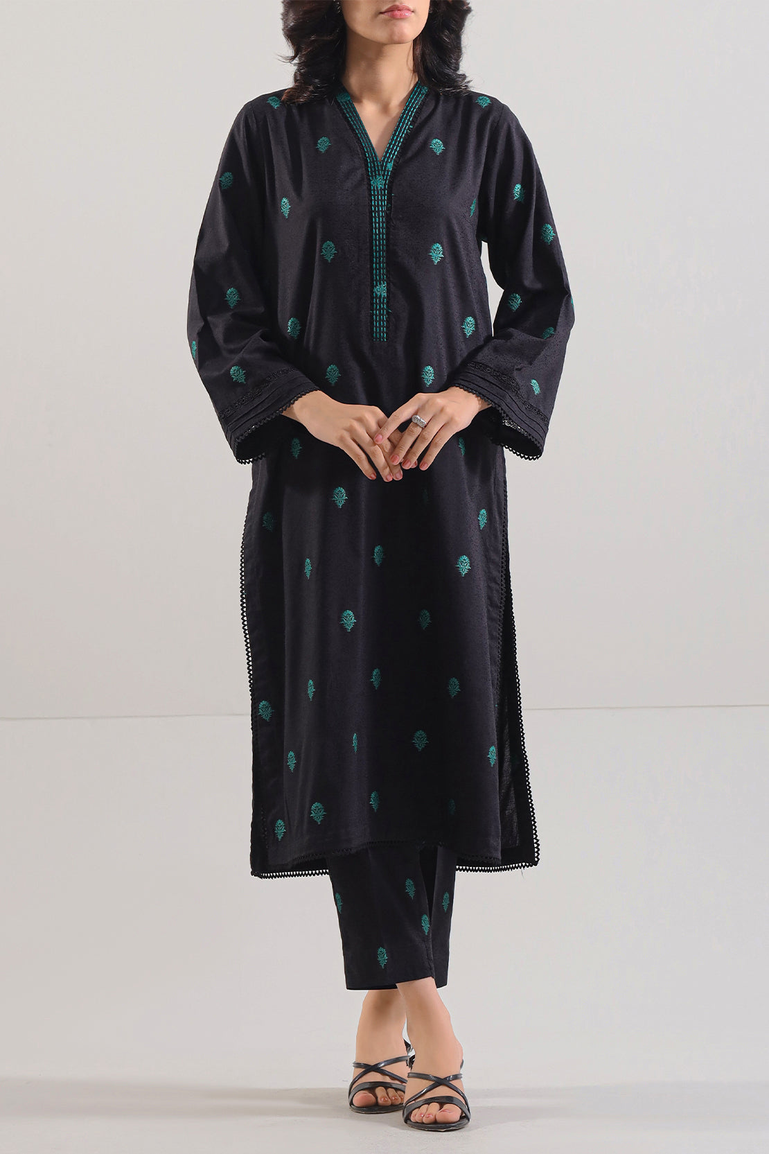 Cotton Jacquard Stitched 2 Piece (Shirt/Trouser)113211