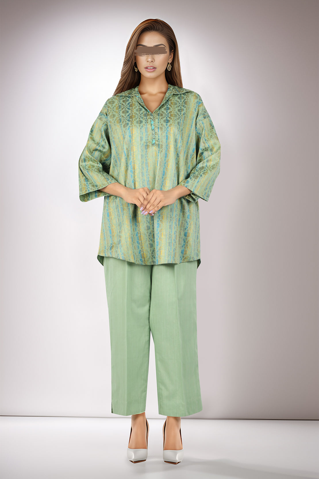 Cotton Jacquard Stitched 2 Piece (Shirt/Trouser)59370