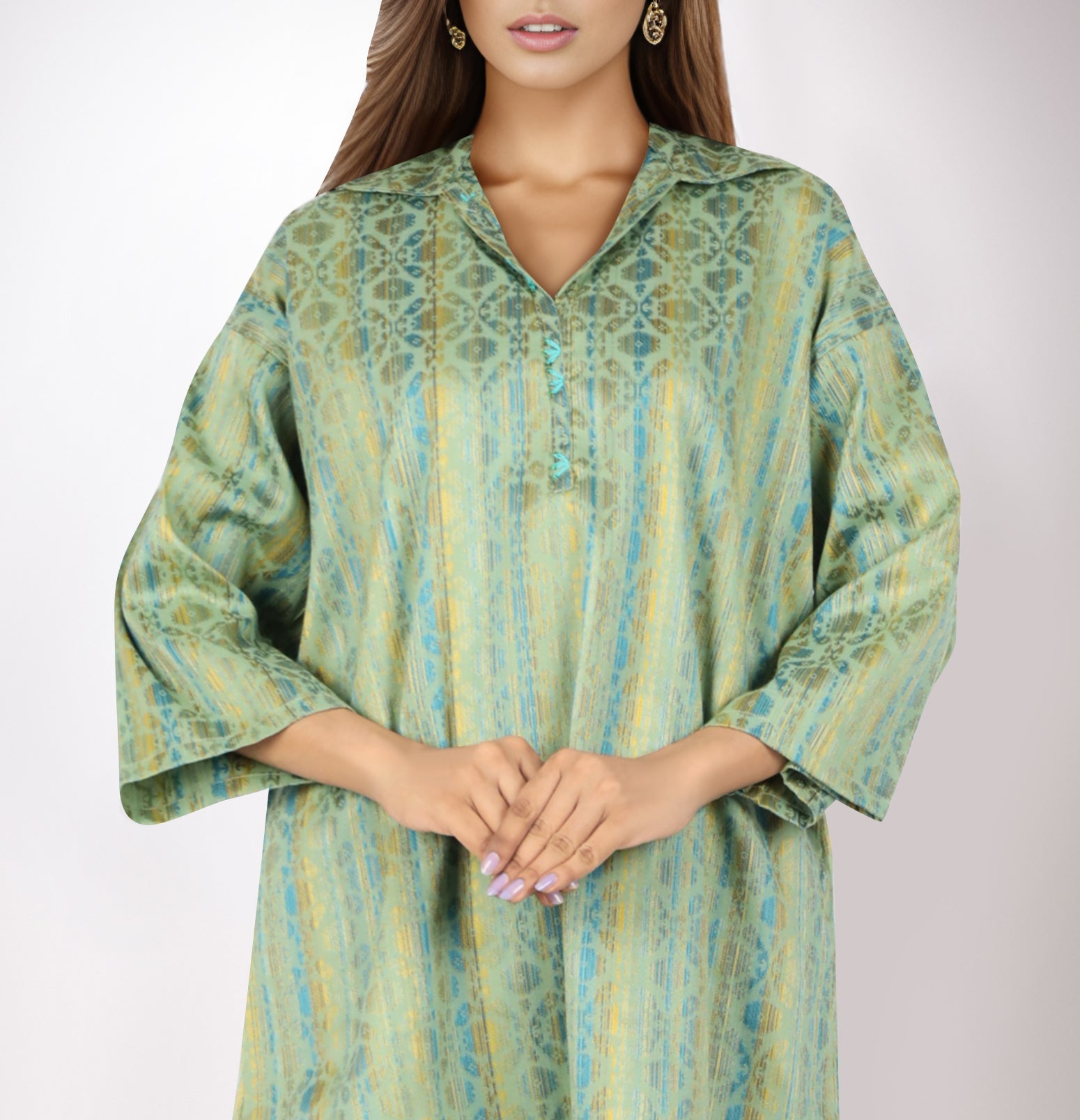 Cotton Jacquard Stitched 2 Piece (Shirt/Trouser)59370