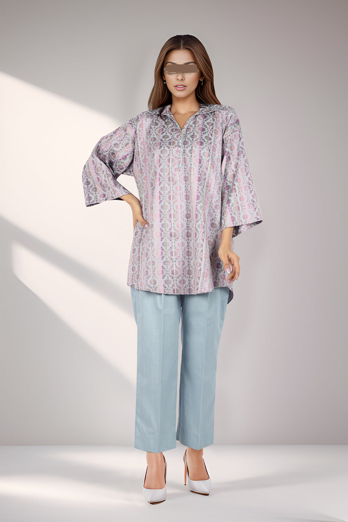Cotton Jacquard Stitched 2 Piece (Shirt/Trouser)60547