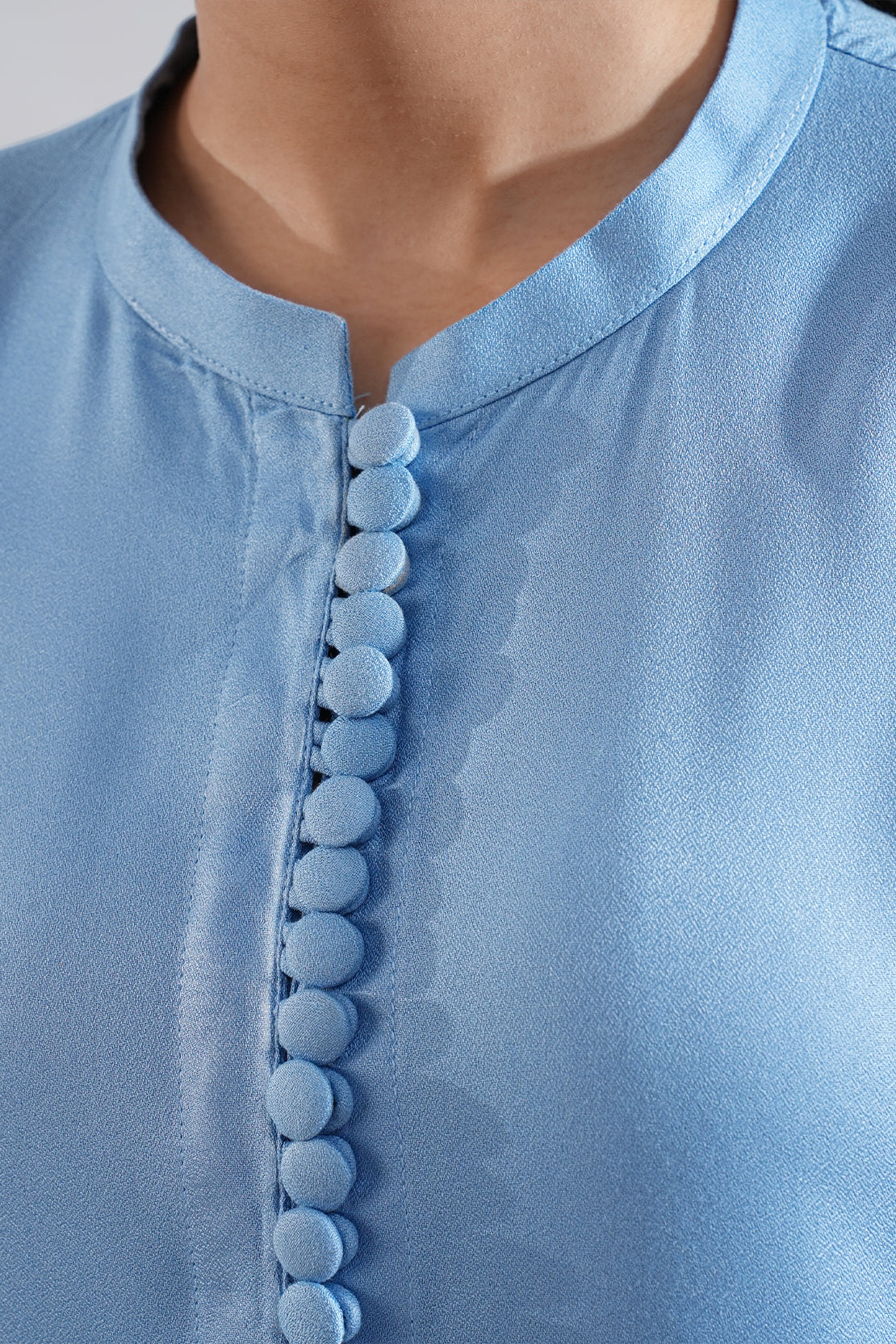 Solid Embroidered Dobby Crepe Stitched 2 Piece (Shirt/Trouser)80103