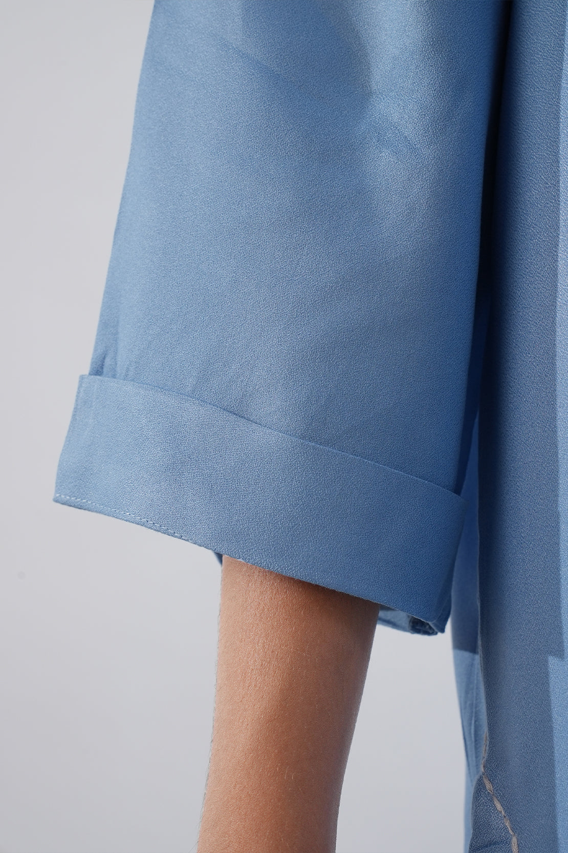 Solid Embroidered Dobby Crepe Stitched 2 Piece (Shirt/Trouser)80103