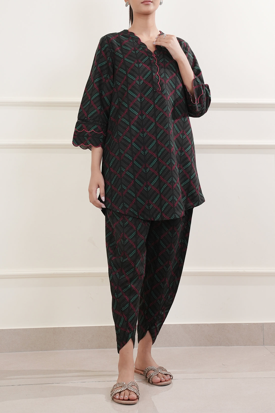 Printed Embroidered Khaddar Stitched Shirt77496