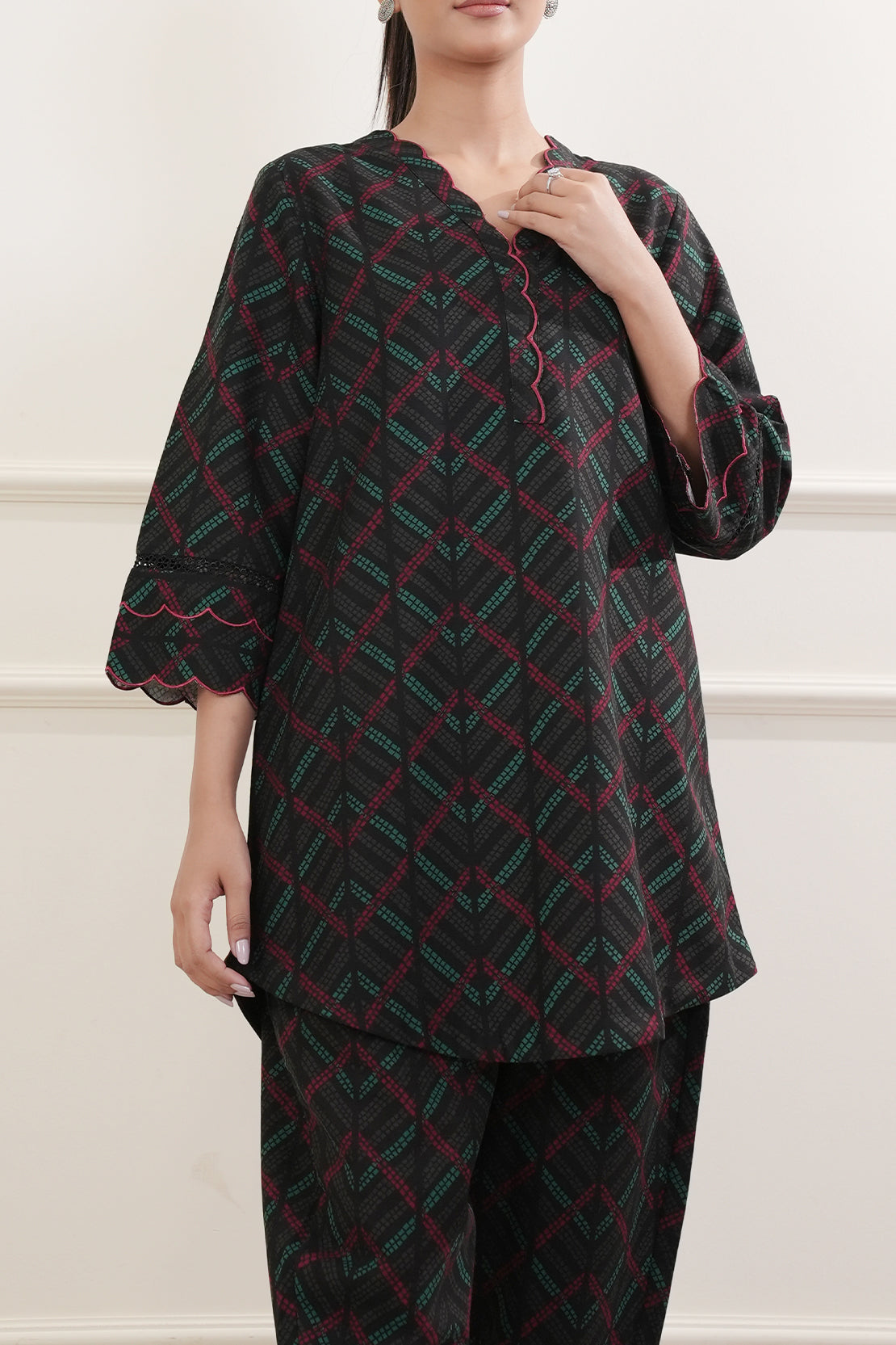 Printed Embroidered Khaddar Stitched 2 Piece (Shirt/Trouser)77503