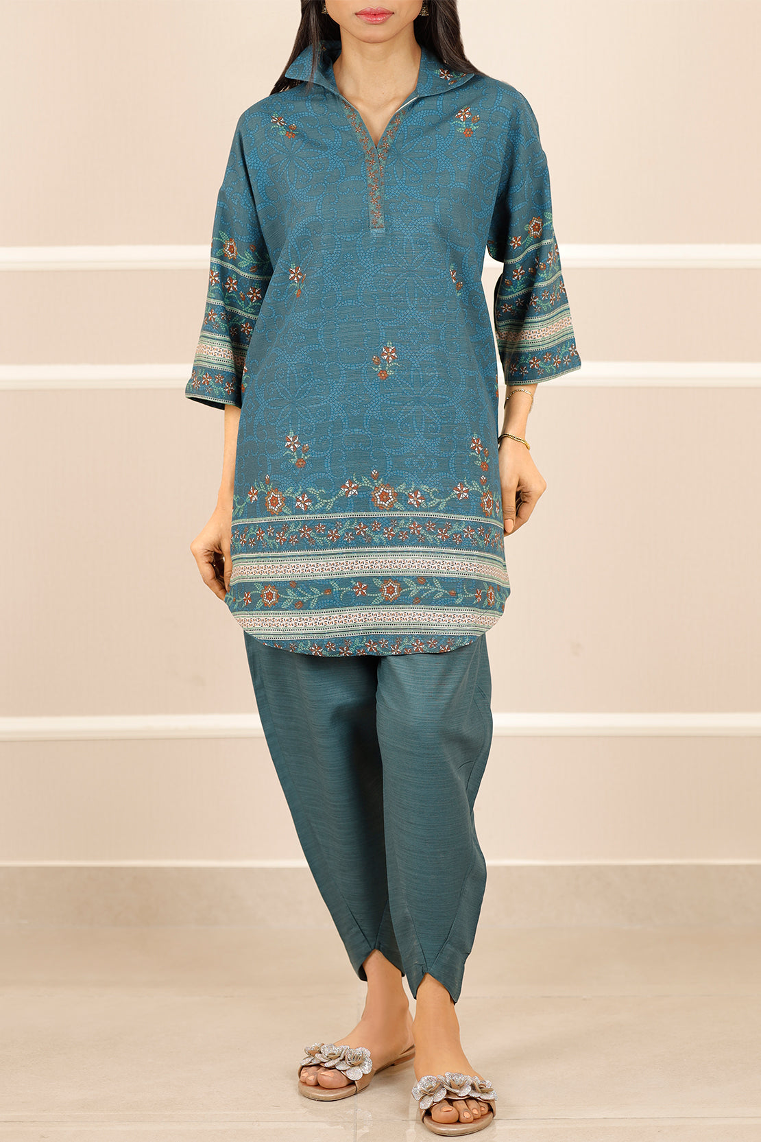 Printed Khaddar Stitched 2 Piece (Shirt/Trouser)76306