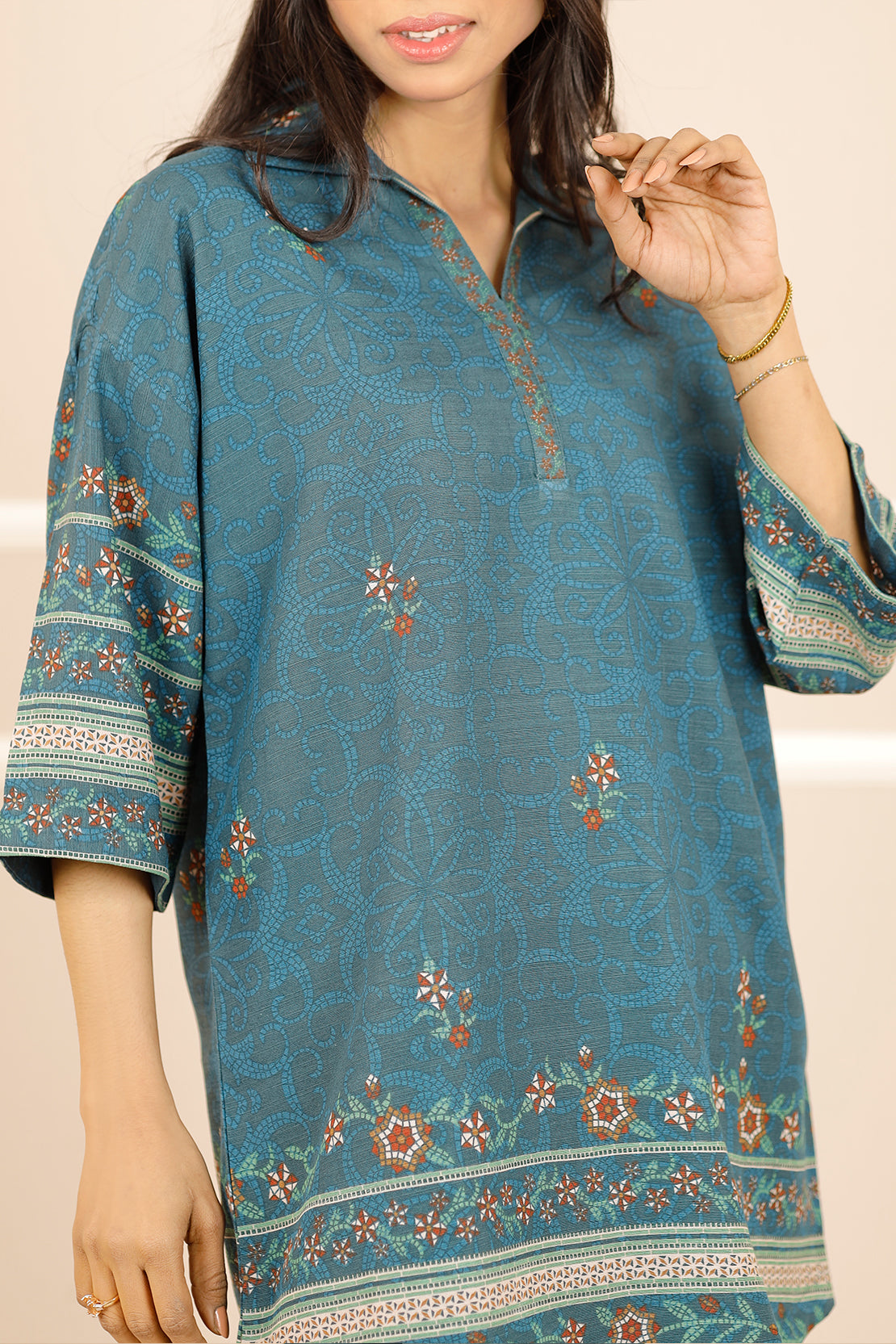 Printed Khaddar Stitched 2 Piece (Shirt/Trouser)76306