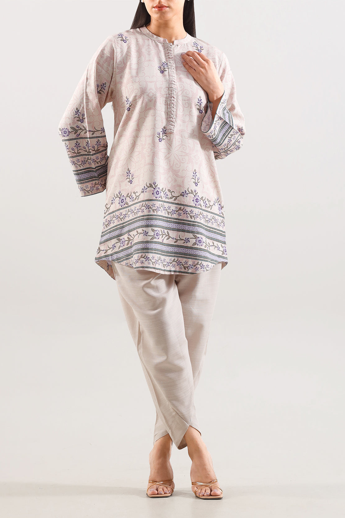 Printed Khaddar Stitched Shirt74703