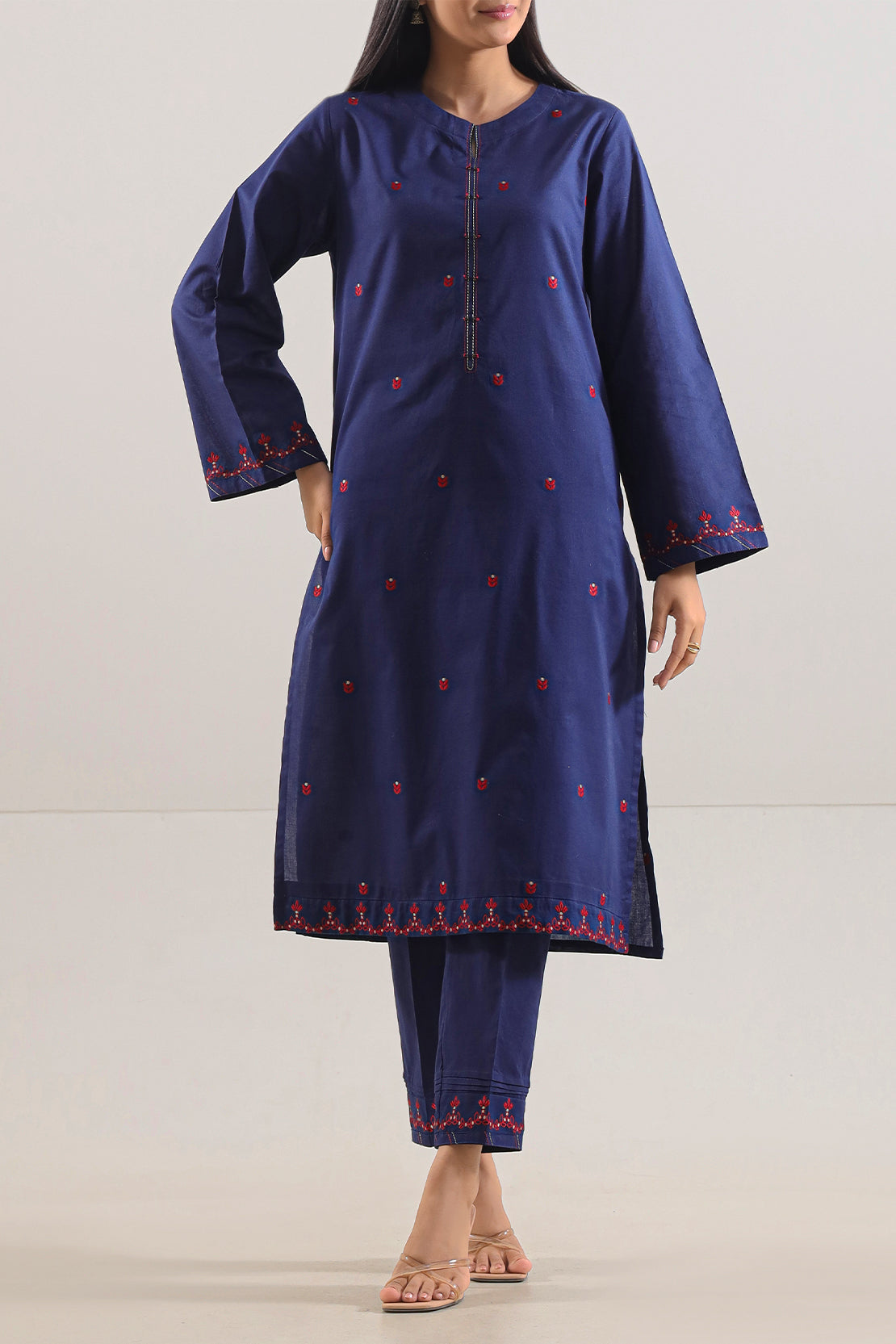 Cotton Jacquard Stitched 2 Piece (Shirt/Trouser)103915