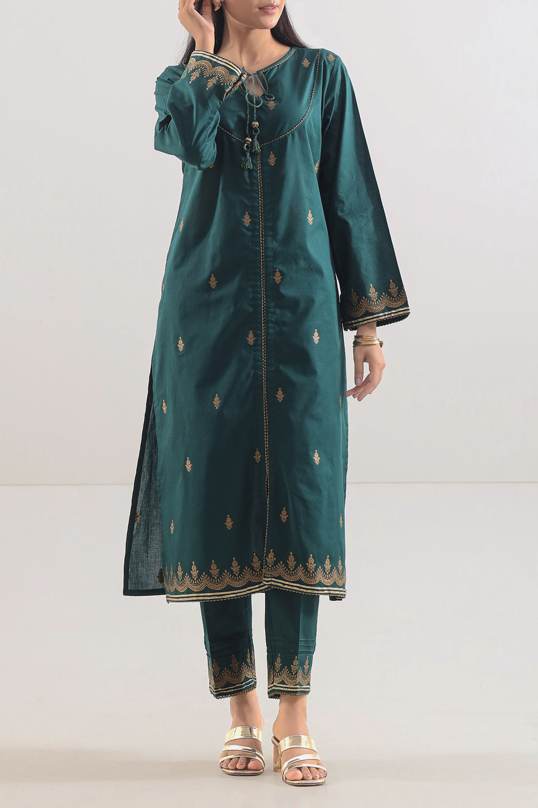 Stitched Cotton Jacquard  2 Piece (Shirt/Trouser)103922