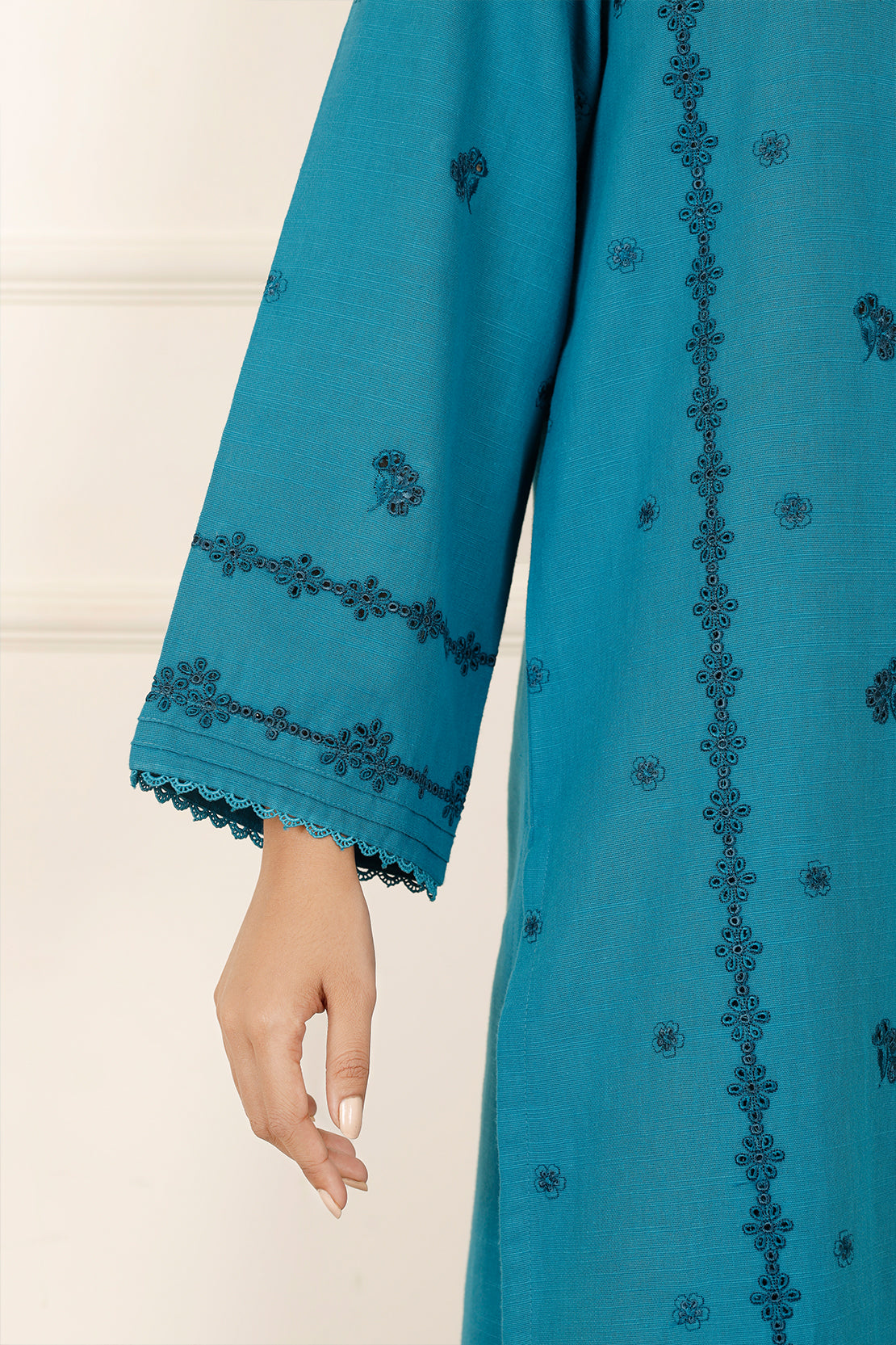 Solid+Emb Khaddar Stitched 2 Piece (Shirt/Trouser)76442