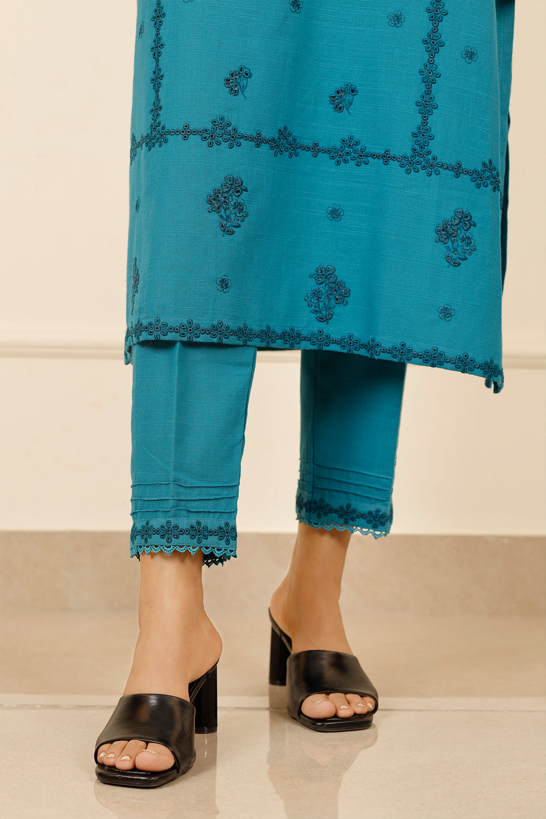 Solid+Emb Khaddar Stitched 2 Piece (Shirt/Trouser)76442