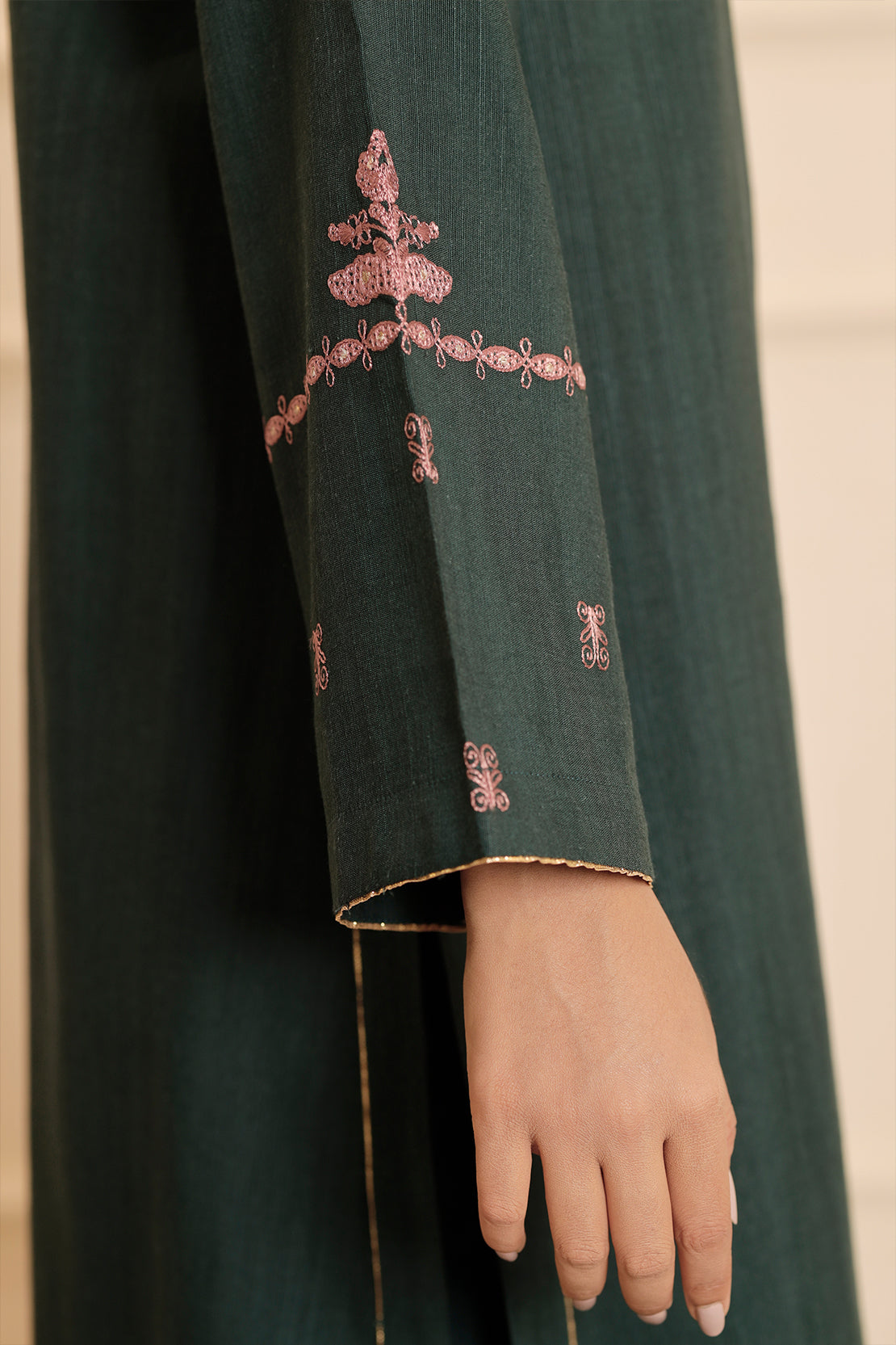 Solid Embroidered Soft Raw Silk Stitched 2 Piece (Shirt/Trouser)74560