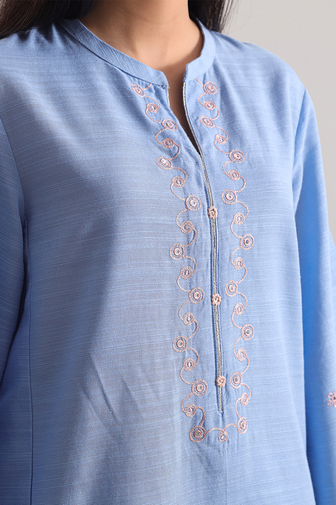 Solid Embroidered Soft Raw Silk Stitched 2 Piece (Shirt/Trouser)74553