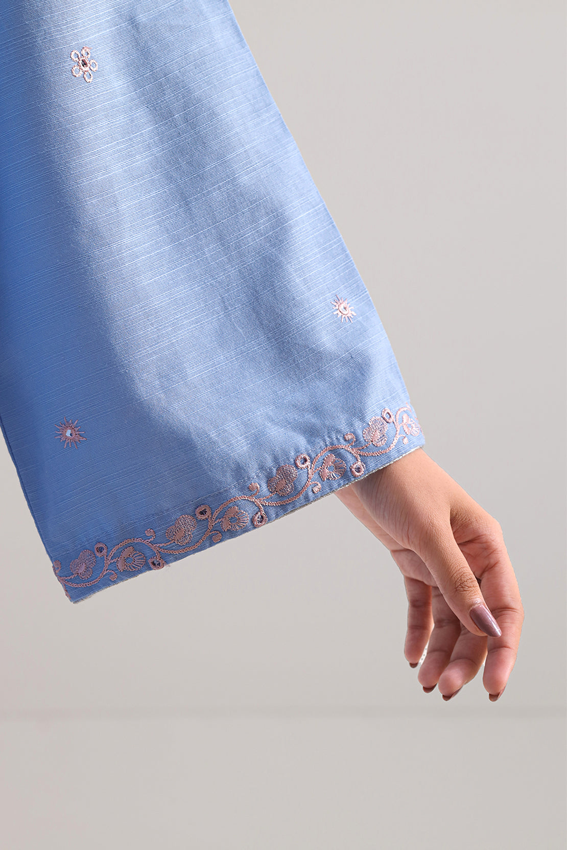 Solid Embroidered Soft Raw Silk Stitched 2 Piece (Shirt/Trouser)74553