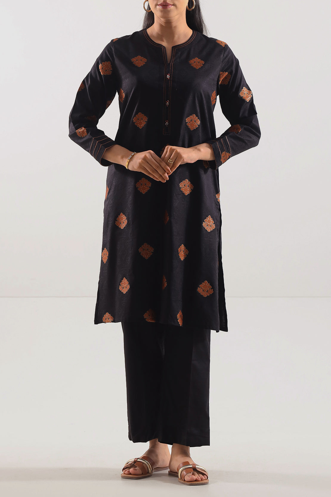 Cotton Jacquard Stitched 2 Piece (Shirt/Trouser)117248