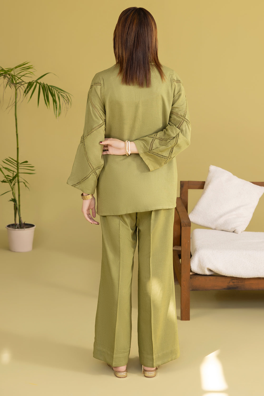 Solid Acrylic Stitched Shirt/Trouser 2 Piece80445