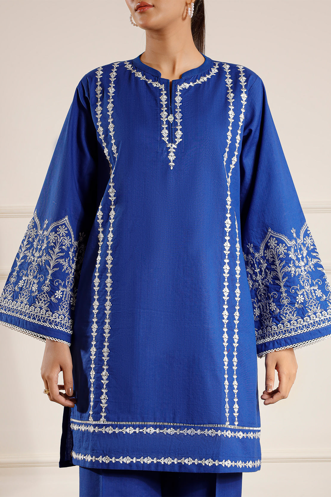 Solid Embroidered Soft Raw Silk Stitched 2 Piece (Shirt/Trouser)77733