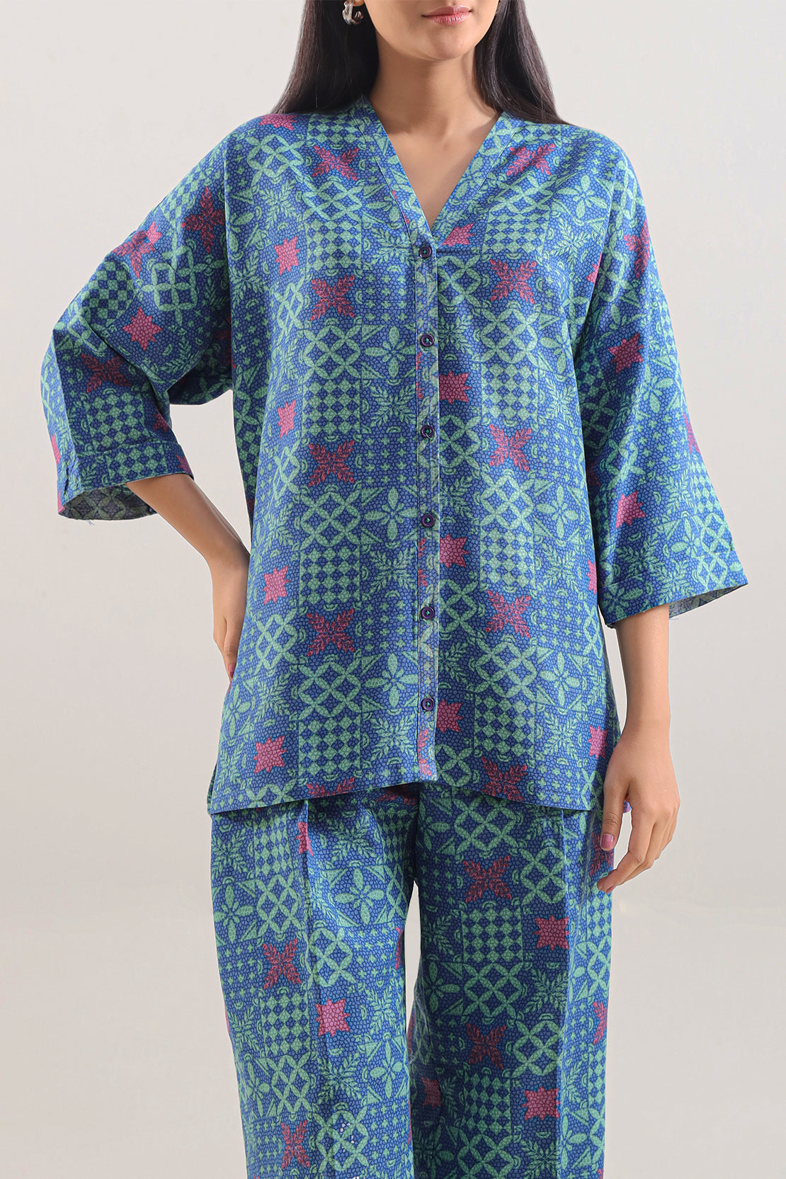 Printed Khaddar Stitched Shirt72367
