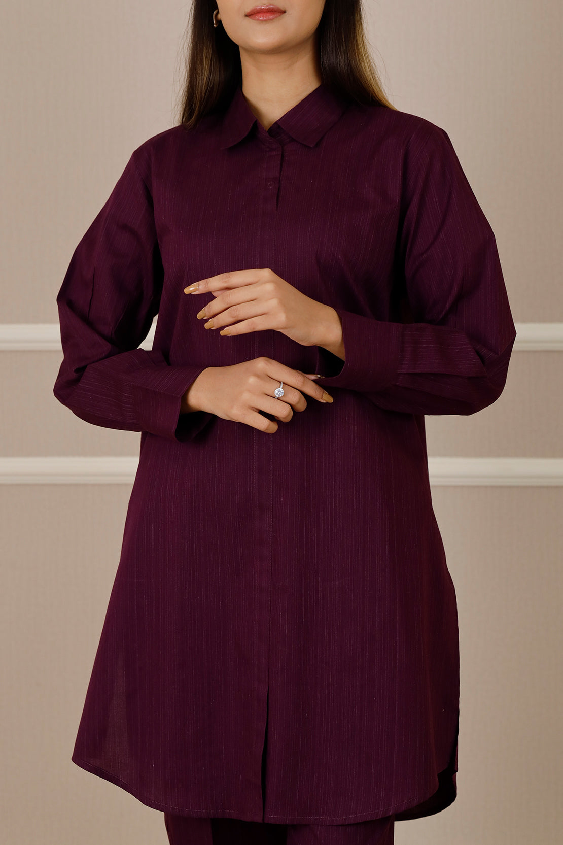 Solid Zari Stript Stitched 2 Piece (Shirt/Trouser)75912