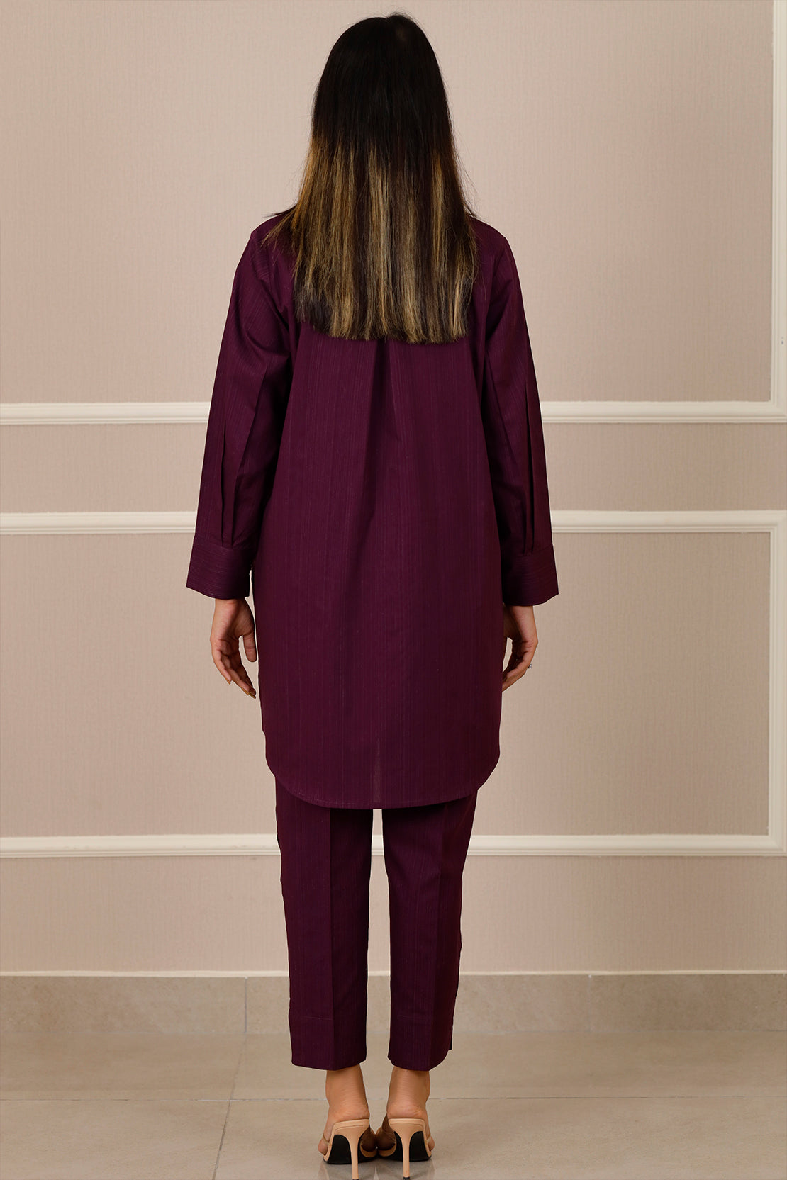 Solid Zari Stript Stitched 2 Piece (Shirt/Trouser)75912