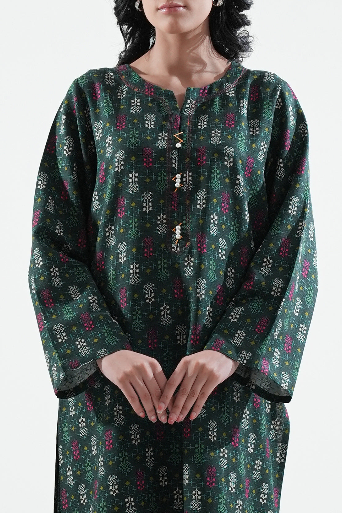 Printed Khaddar Stitched Shirt74069